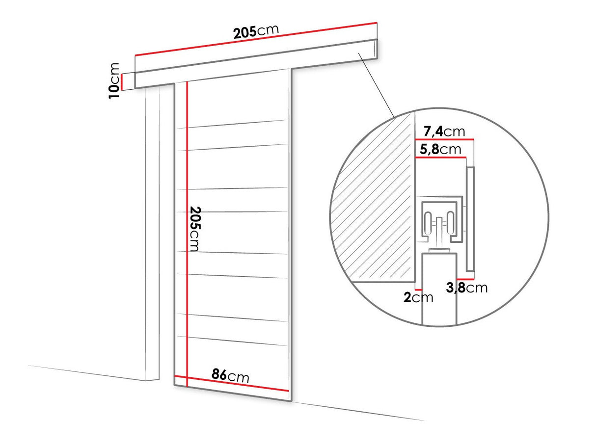 Tolóajtók Drzwi przesuwne MARTI V + samodomykacz, Szín: Fehér + Fekete