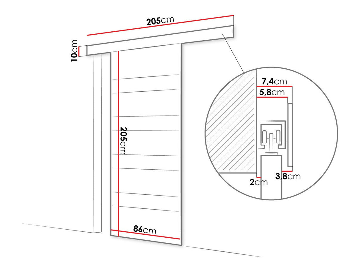 Tolóajtók Drzwi przesuwne MARTI V + samodomykacz, Szín: Fekete