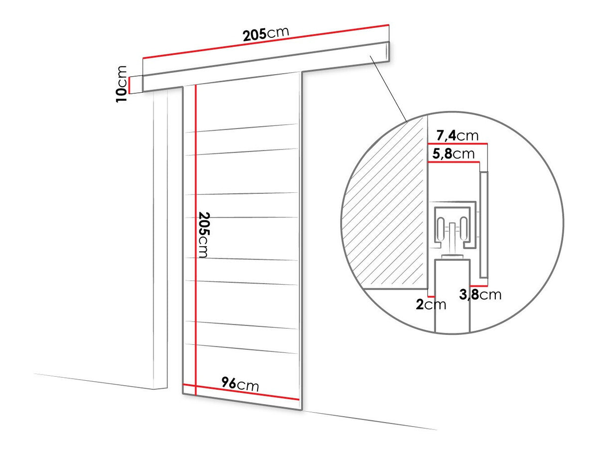 Tolóajtók Drzwi przesuwne LEO V + samodomykacz, Szín: Fekete