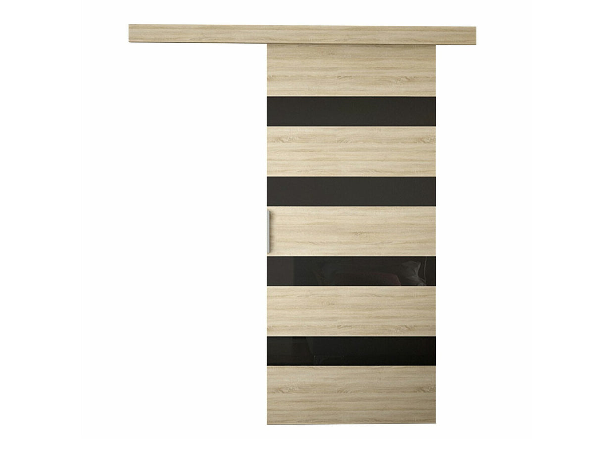 Tolóajtók Drzwi przesuwne LEO V + samodomykacz, Szín: Sonoma tölgy + Fekete