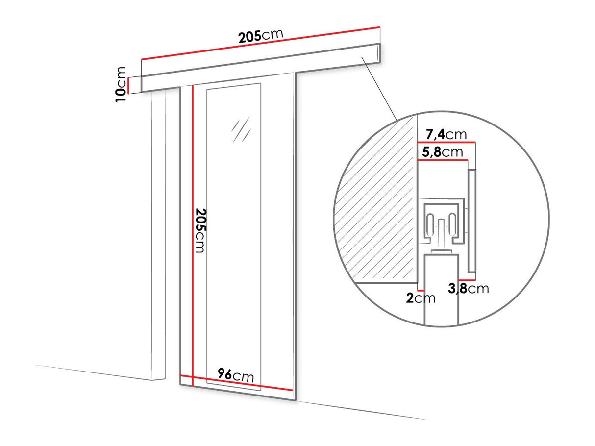 Tolóajtók Drzwi przesuwne LEO IV + samodomykacz, Szín: Fekete