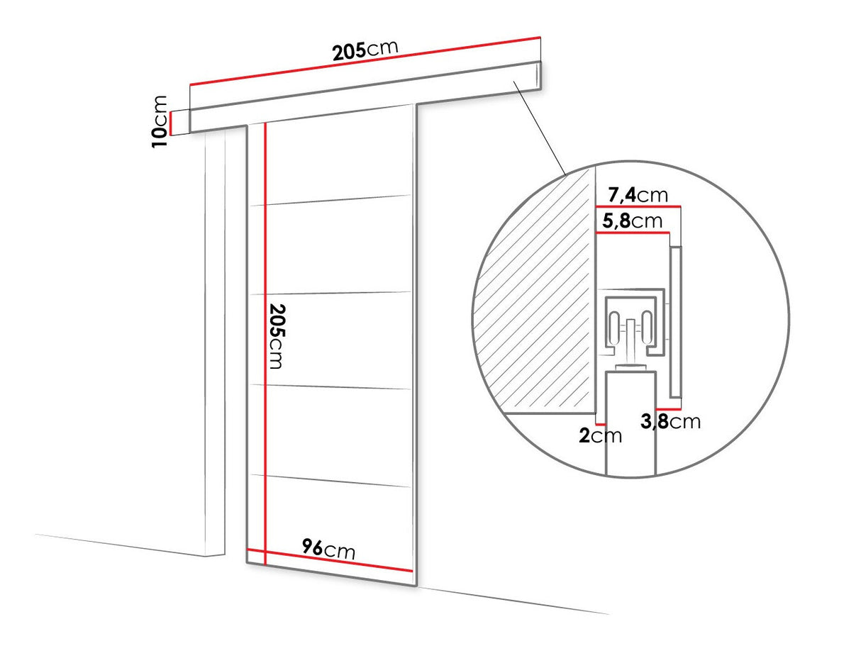 Tolóajtók Drzwi przesuwne LEO III + samodomykacz, Szín: Fehér