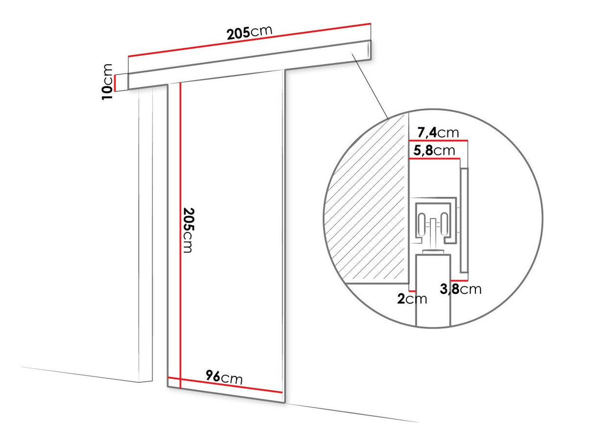 Tolóajtók Drzwi przesuwne LEO II + samodomykacz, Szín: Fehér