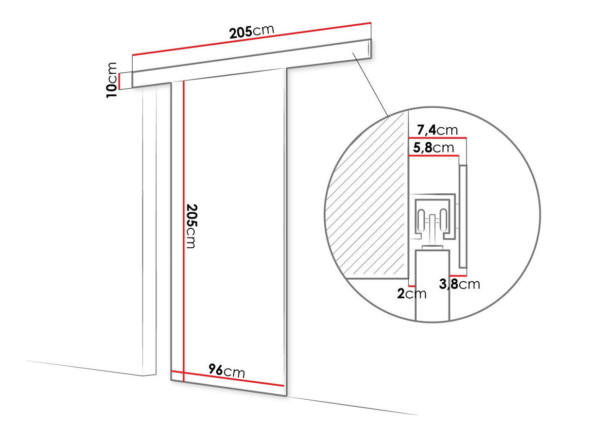 Tolóajtók Drzwi przesuwne LEO II + samodomykacz, Szín: Fekete