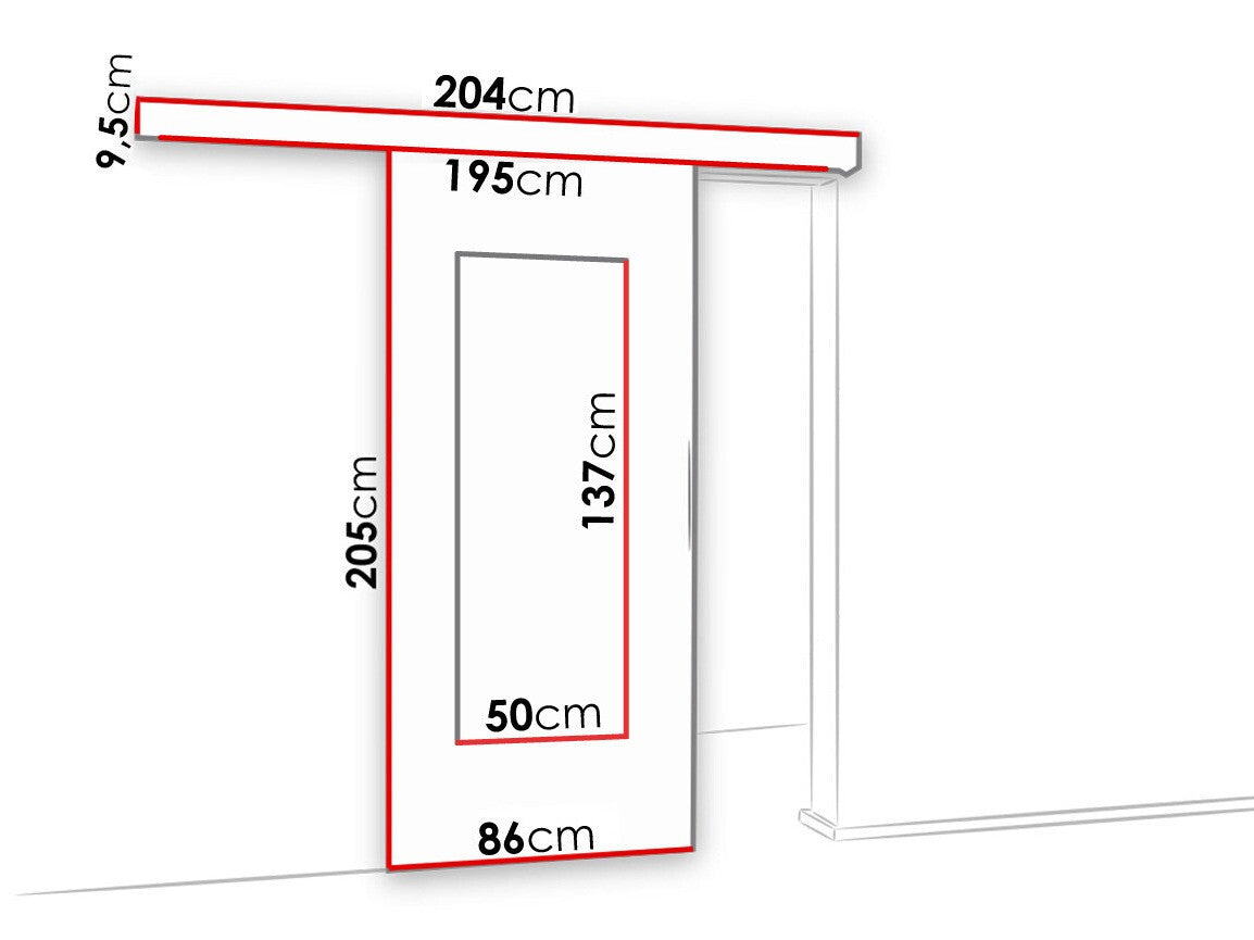 Tolóajtók Drzwi MALIBU WZORY M-7 80 + samodomykacz, Szín: Sonoma tölgy