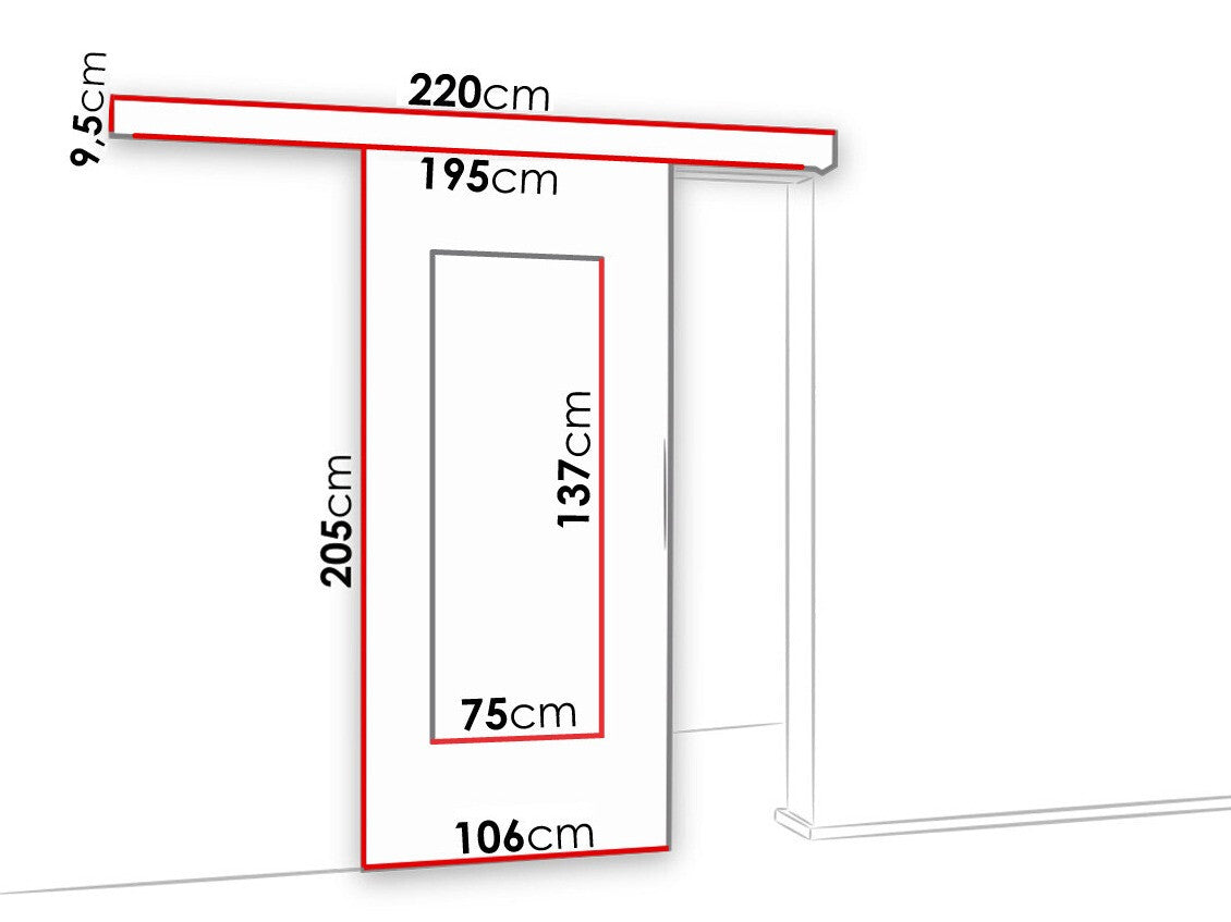 Tolóajtók Drzwi MALIBU WZORY M-7 100 + samodomykacz, Szín: Sonoma tölgy