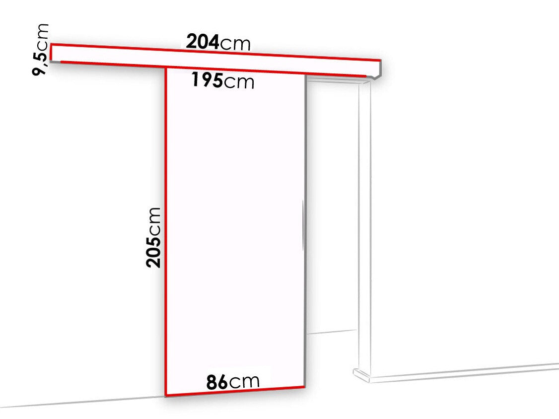 Tolóajtók Drzwi MALIBU WZORY M-6 80 + samodomykacz, Szín: Fehér + Fekete