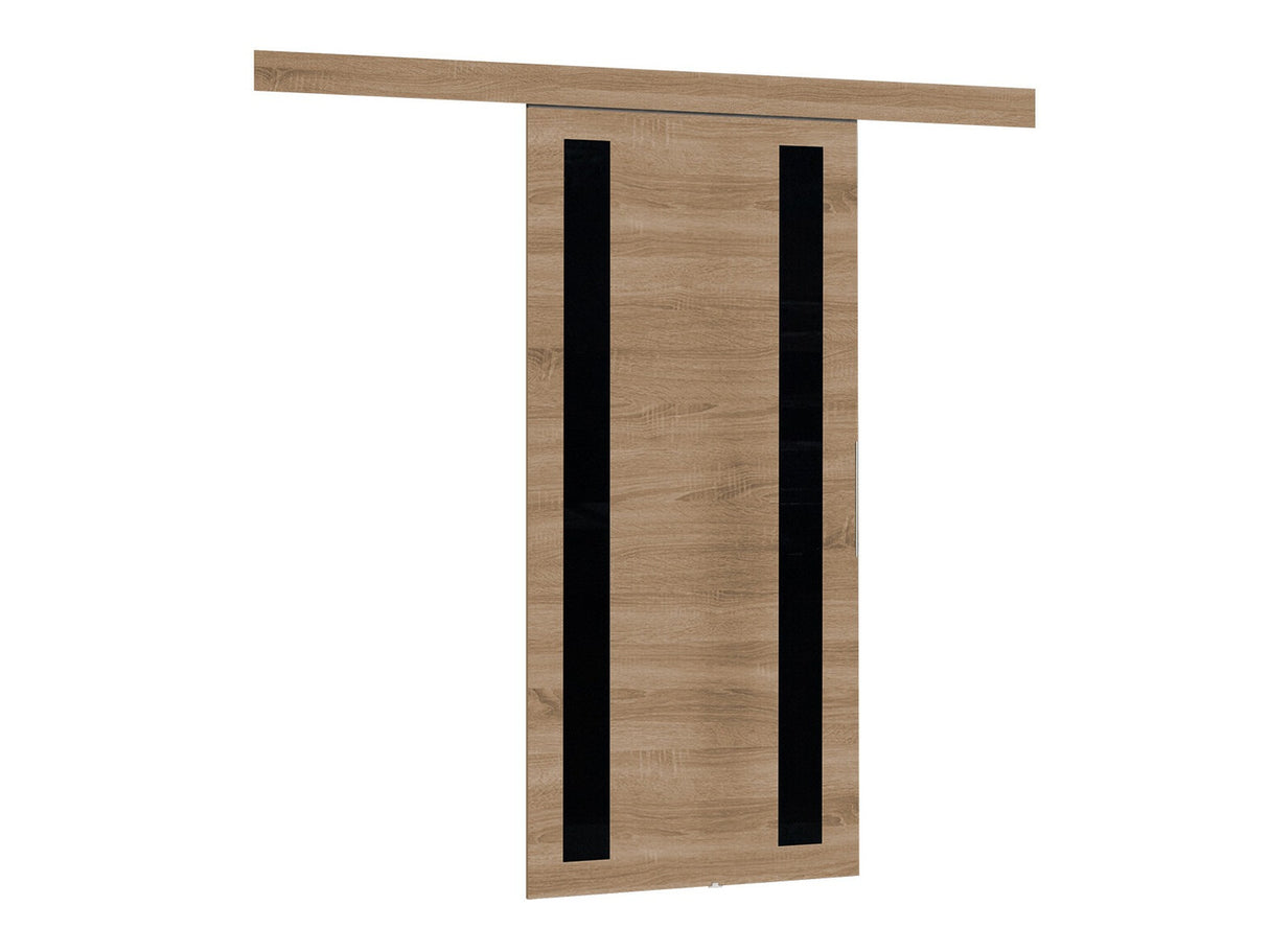 Tolóajtók Drzwi MALIBU WZORY M-6 90 + samodomykacz ( Merenem), Szín: Sonoma tölgy + Fekete