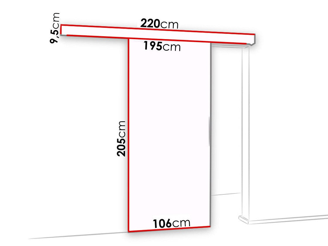 Tolóajtók Drzwi MALIBU WZORY M-6 100 + samodomykacz, Szín: Antracit + Fekete