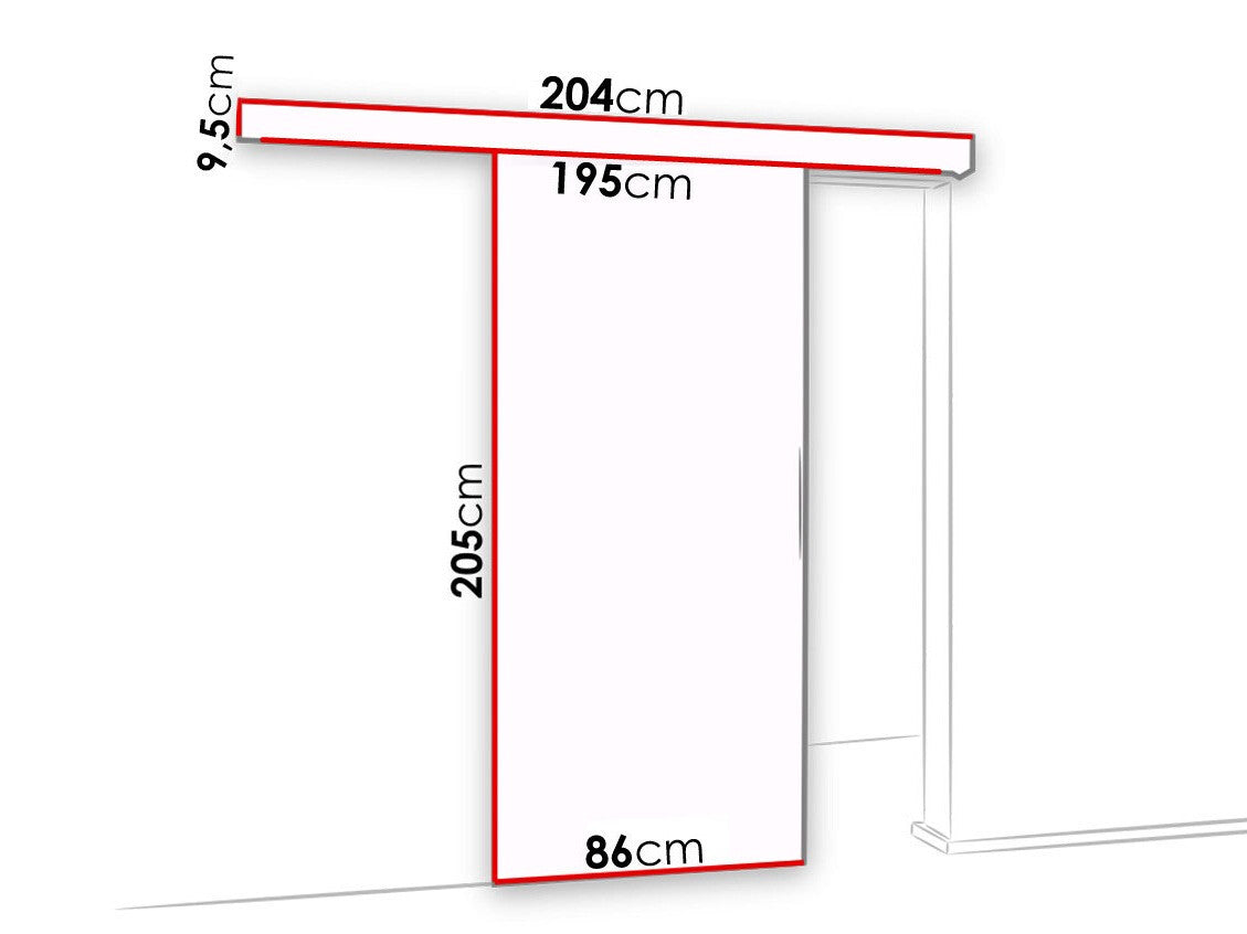 Tolóajtók Drzwi MALIBU WZORY M-5 80 + samodomykacz, Szín: Sonoma tölgy + Fekete