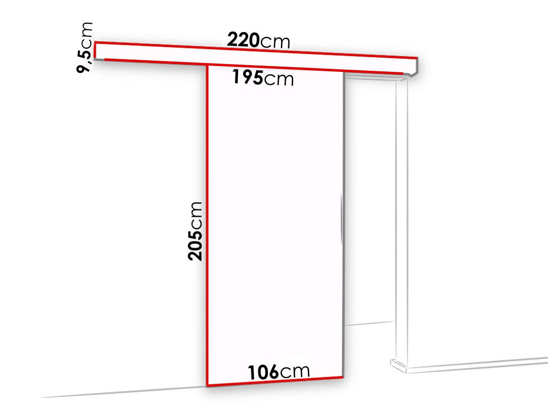Tolóajtók Drzwi MALIBU WZORY M-5 100 + samodomykacz, Szín: Fehér + Fekete