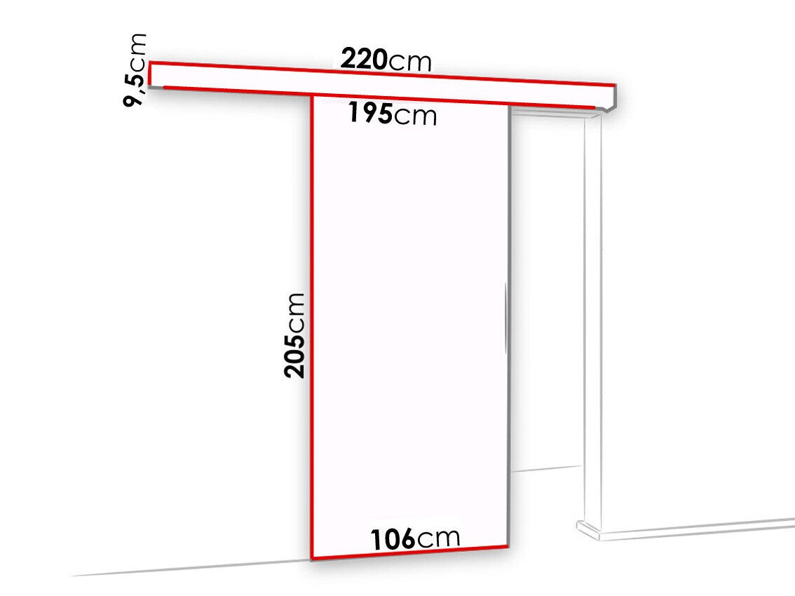 Tolóajtók Drzwi MALIBU WZORY M-5 100 + samodomykacz, Szín: Sonoma tölgy + Fekete