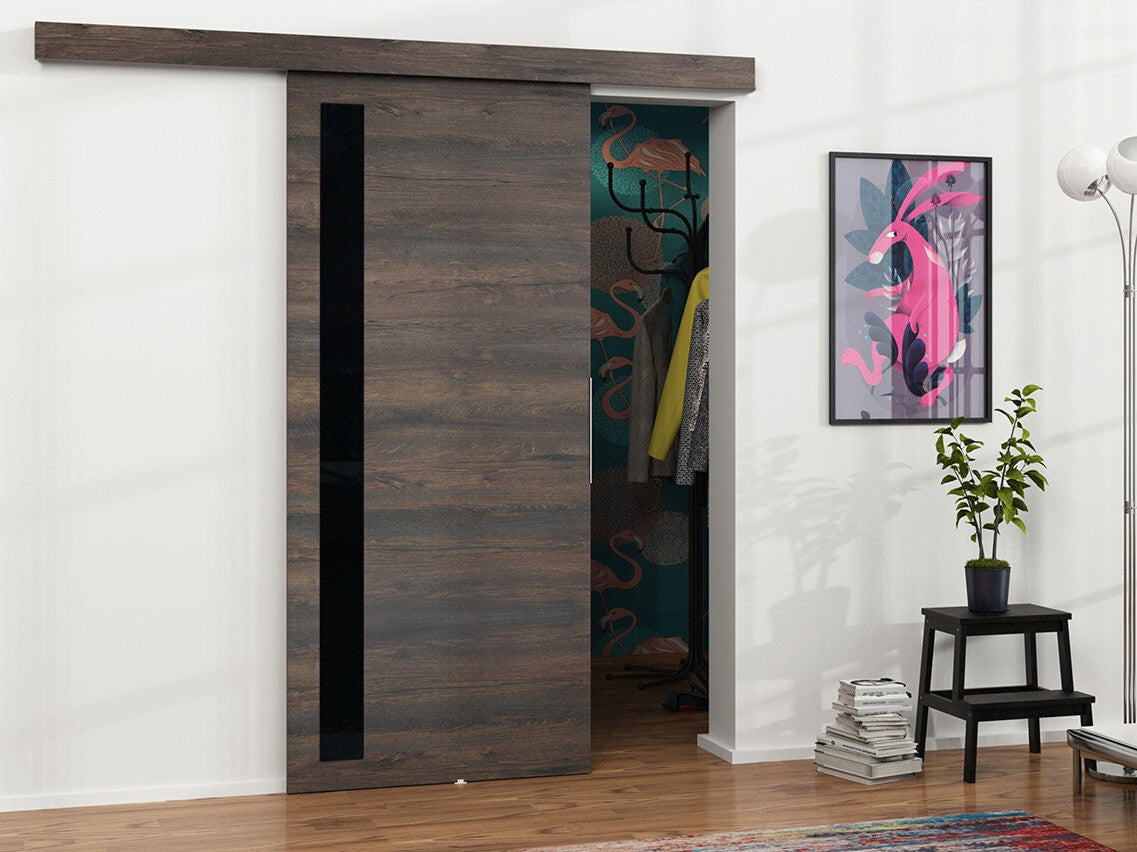 Tolóajtók Drzwi MALIBU WZORY M-5 100 + samodomykacz, Szín: Sötét kőris + Fekete