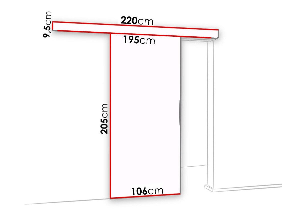 Tolóajtók Drzwi MALIBU WZORY M-5 100 + samodomykacz, Szín: Antracit + Fekete