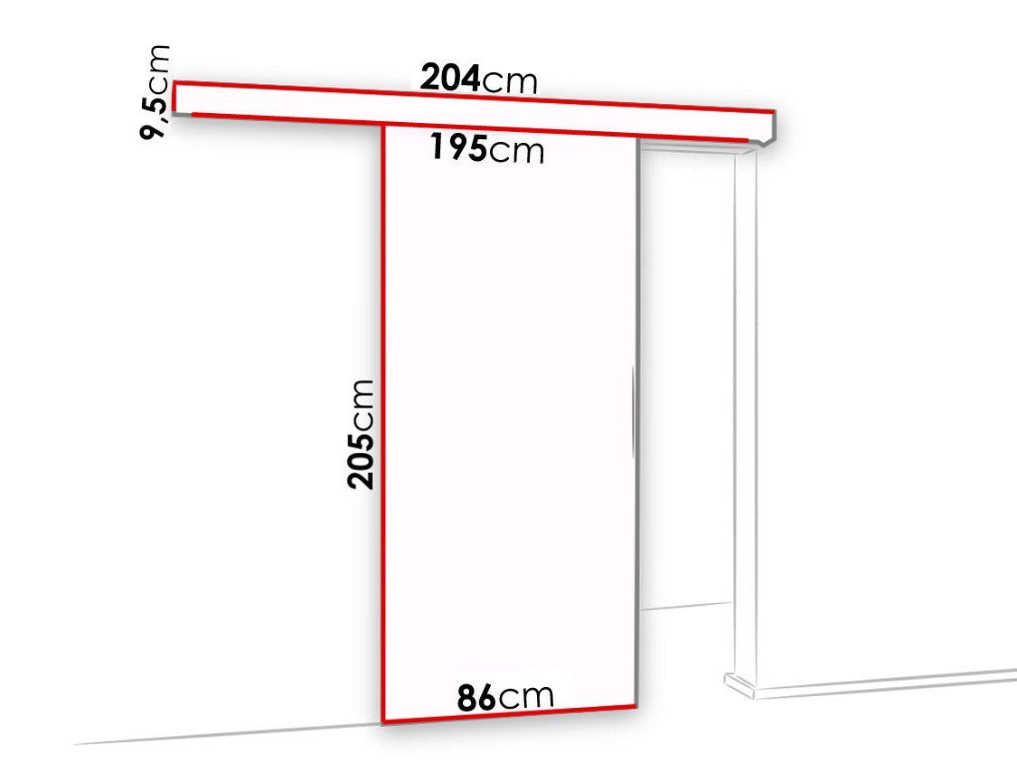 Tolóajtók Drzwi MALIBU WZORY M-4 80 + samodomykacz, Szín: Sonoma tölgy + Fekete