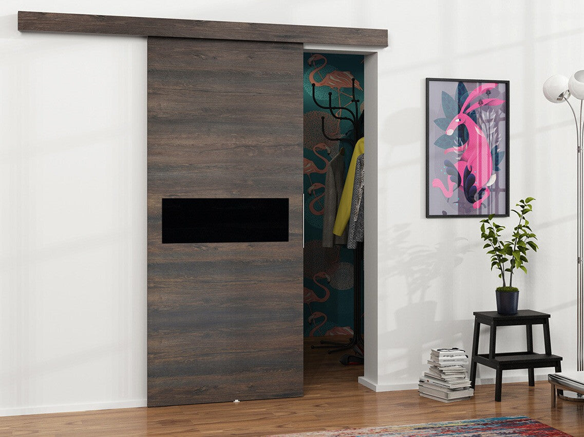 Tolóajtók Drzwi MALIBU WZORY M-4 90 + samodomykacz, Szín: Sötét kőris + Fekete