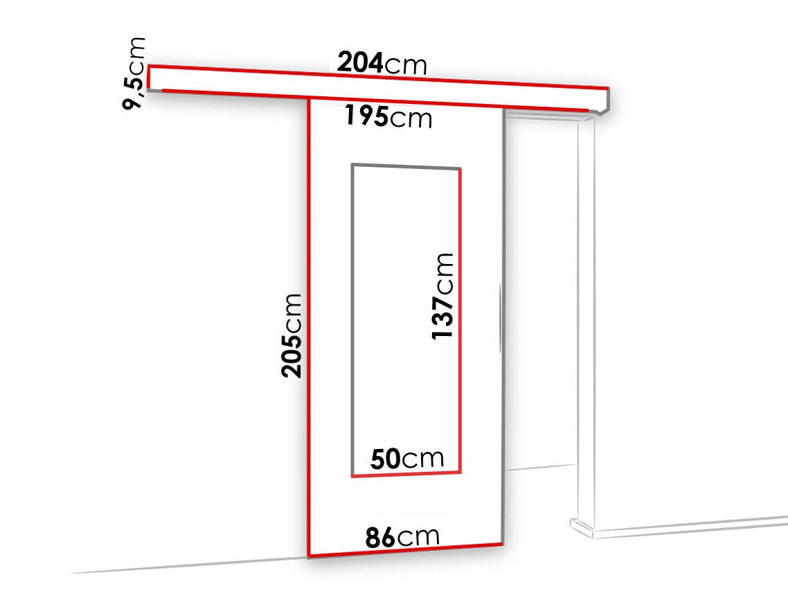 Tolóajtók Drzwi MALIBU WZORY M-3 80 + samodomykacz, Szín: Sonoma tölgy