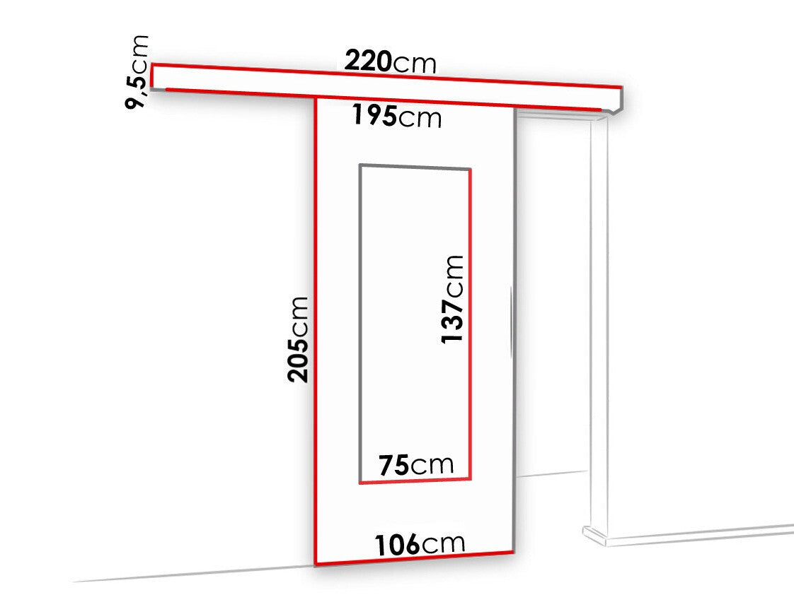 Tolóajtók Drzwi MALIBU WZORY M-3 100 + samodomykacz, Szín: Sonoma tölgy