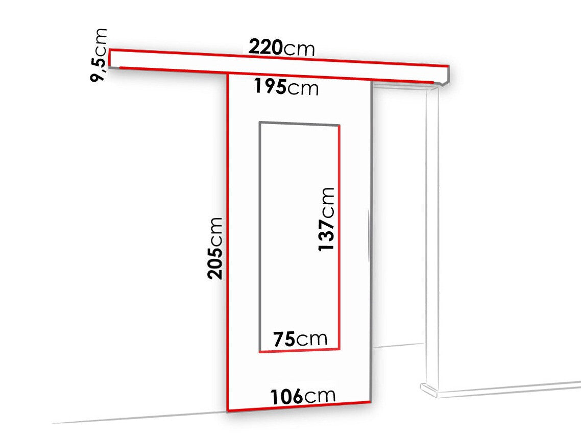Tolóajtók Drzwi MALIBU WZORY M-3 100 + samodomykacz, Szín: Fehér