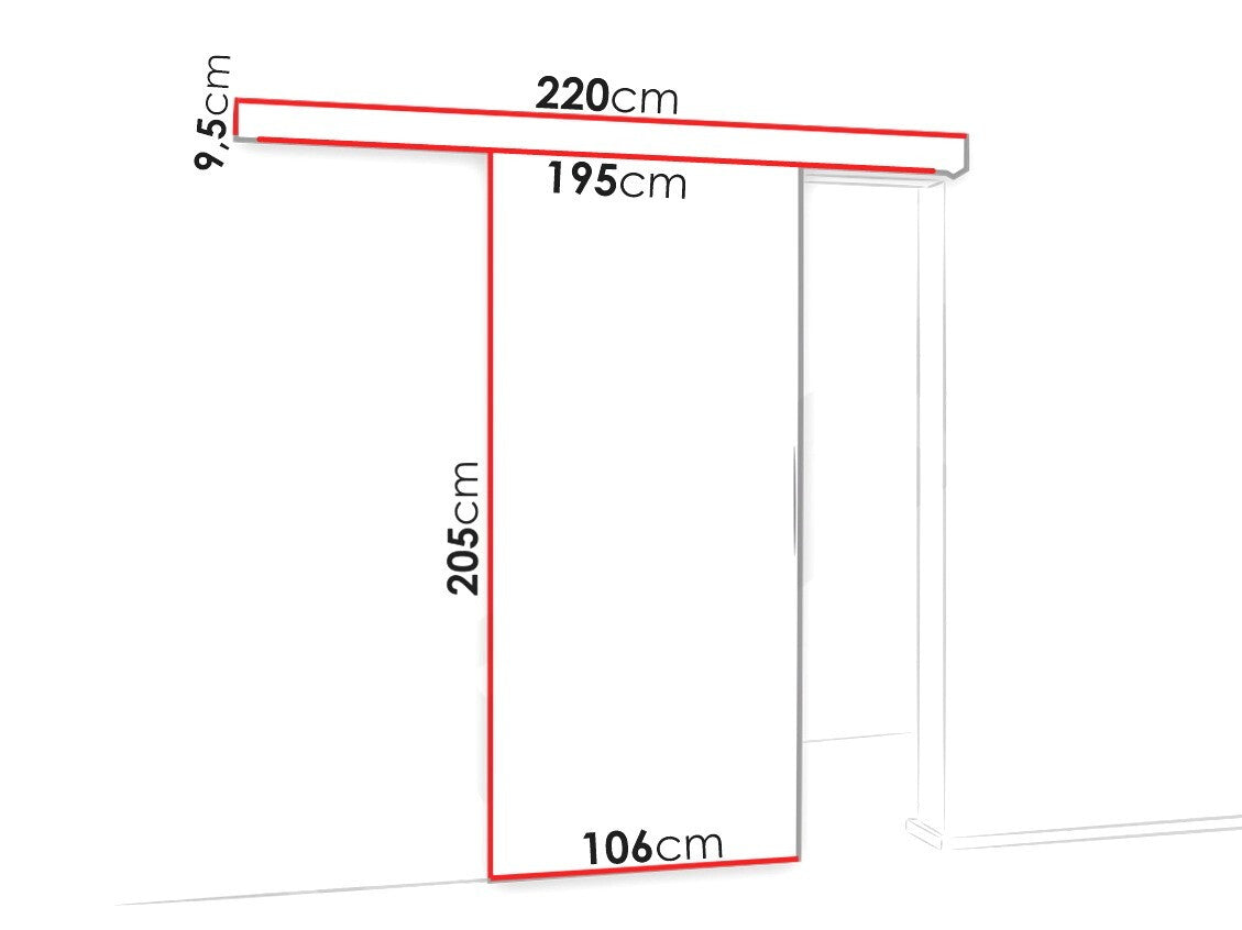 Tolóajtók Drzwi MALIBU WZORY M-2 100 + samodomykacz, Szín: Fehér + Fekete