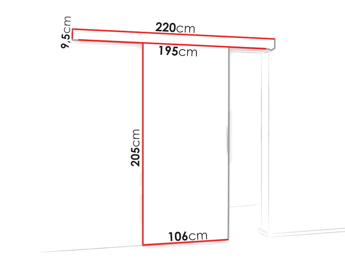 Tolóajtók Drzwi MALIBU WZORY M-2 100 + samodomykacz, Szín: Sonoma tölgy + Fekete