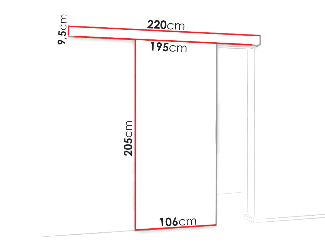 Tolóajtók Drzwi MALIBU WZORY M-2 100 + samodomykacz, Szín: Sötét kőris + Fekete