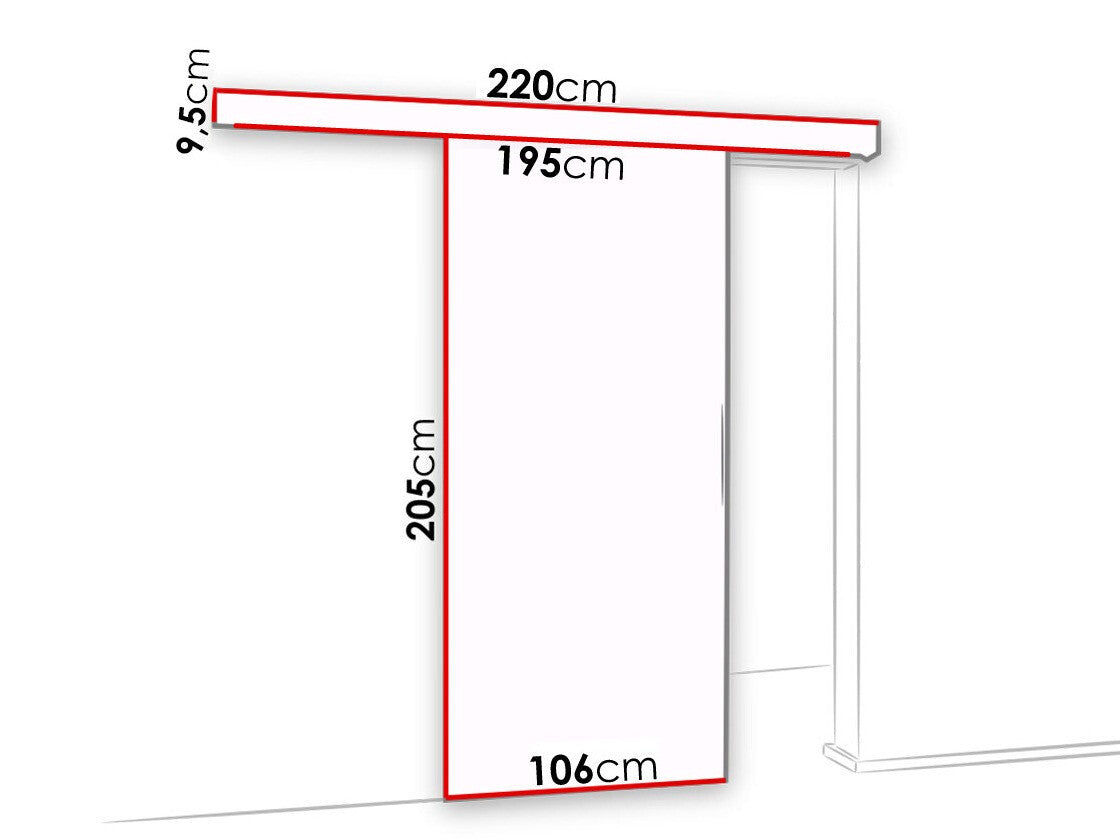 Tolóajtók Drzwi MALIBU WZORY M-1 100 + samodomykacz, Szín: Fehér + Fekete