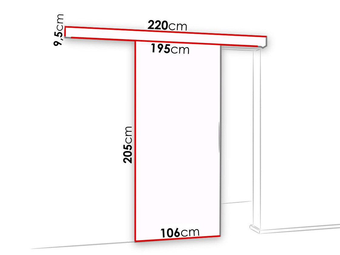 Tolóajtók Drzwi MALIBU WZORY M-1 100 + samodomykacz, Szín: Sötét kőris + Fekete