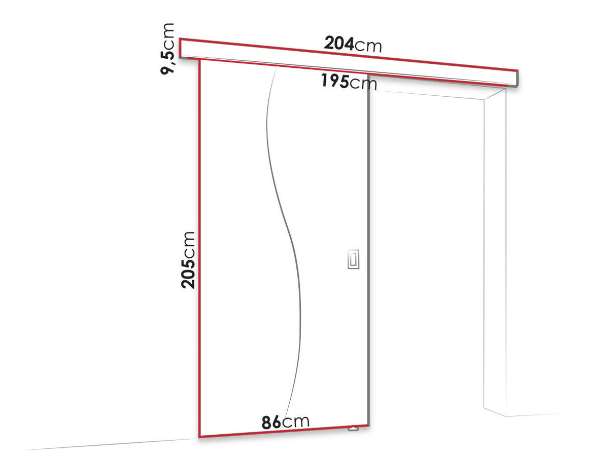 Tolóajtók Drzwi FALA 80 + samodomykacz, Szín: Sötét kőris