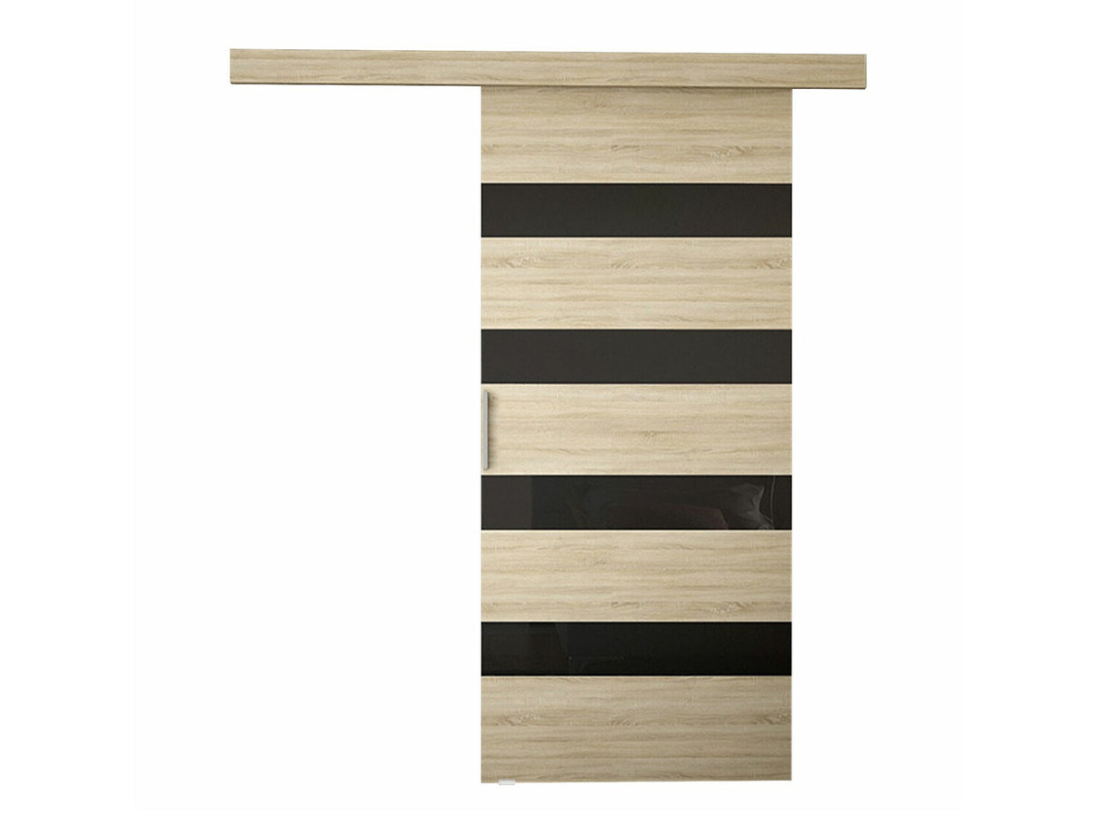 Tolóajtók Drzwi przesuwne RUBI V + samodomykacz, Szín: Sonoma tölgy + Fekete