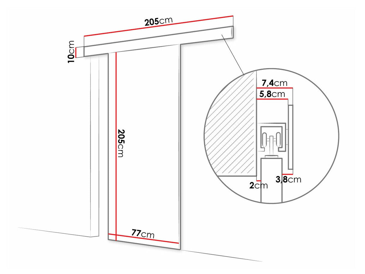 Tolóajtók Drzwi przesuwne RUBI V + samodomykacz, Szín: Fehér + Fekete