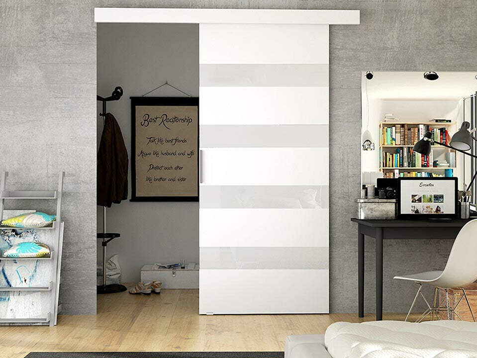 Tolóajtók Drzwi przesuwne RUBI V + samodomykacz, Szín: Fehér