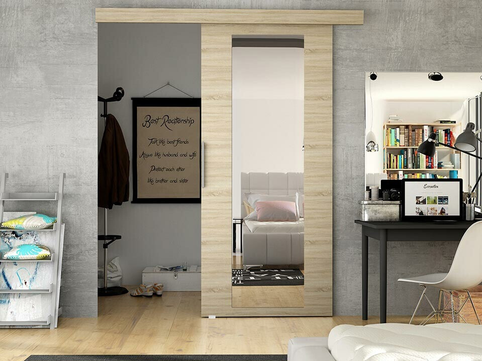 Tolóajtók Drzwi przesuwne RUBI IV + samodomykacz, Szín: Sonoma tölgy