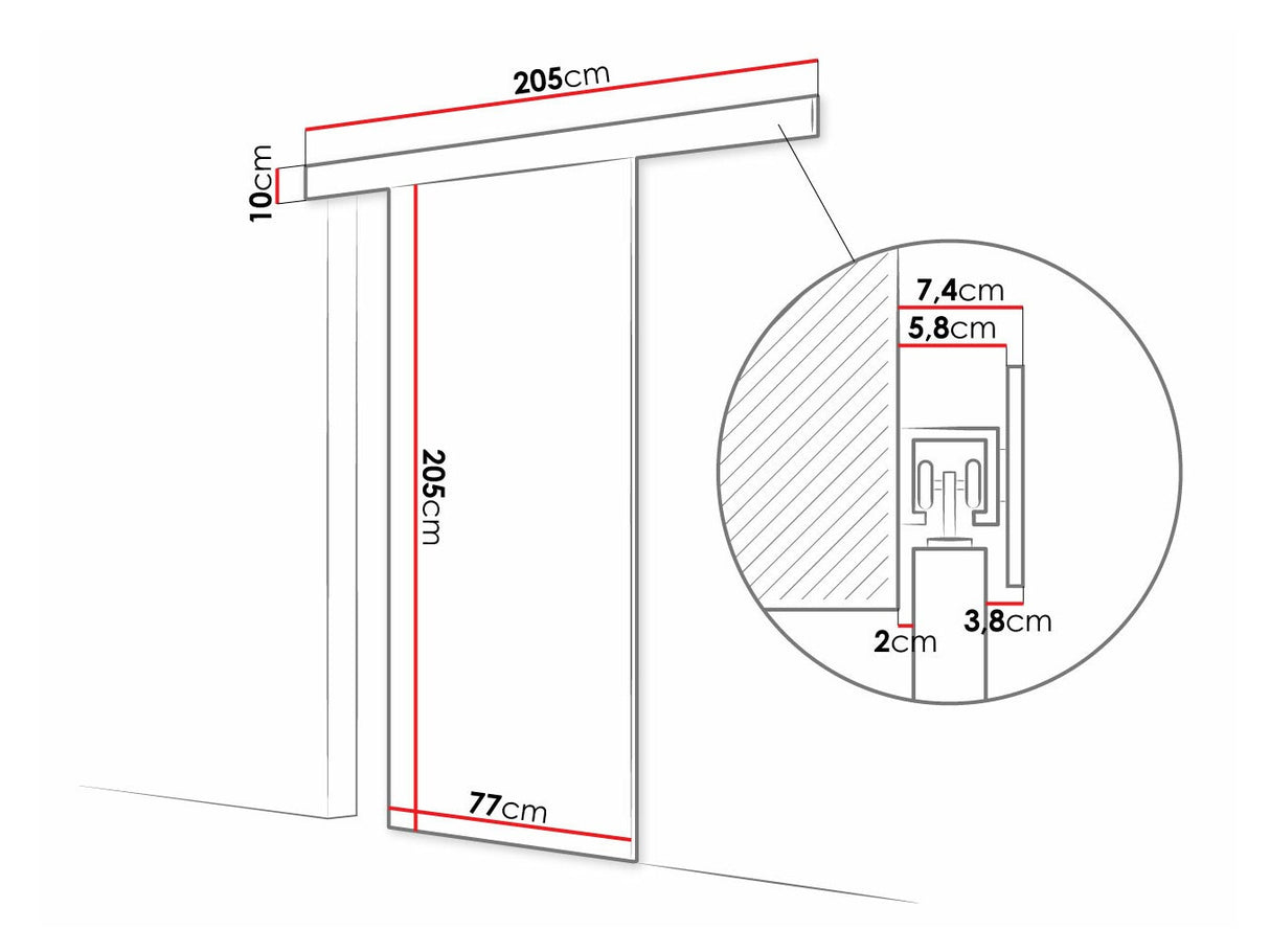 Tolóajtók Drzwi przesuwne RUBI IV + samodomykacz, Szín: Sonoma tölgy