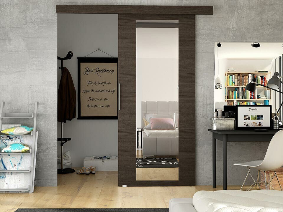 Tolóajtók Drzwi przesuwne RUBI IV + samodomykacz, Szín: Barna