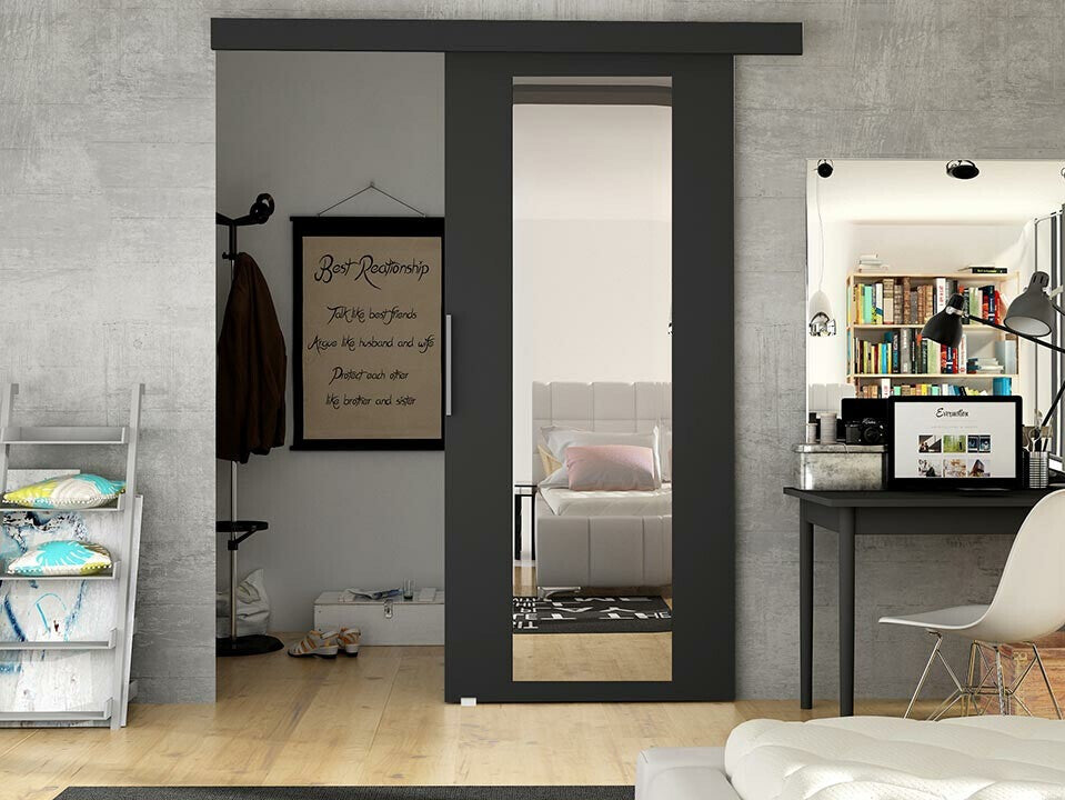 Tolóajtók Drzwi przesuwne RUBI IV + samodomykacz, Szín: Fekete