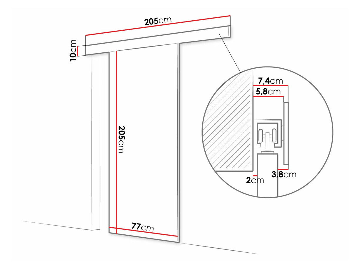 Tolóajtók Drzwi przesuwne RUBI III + samodomykacz, Szín: Fehér