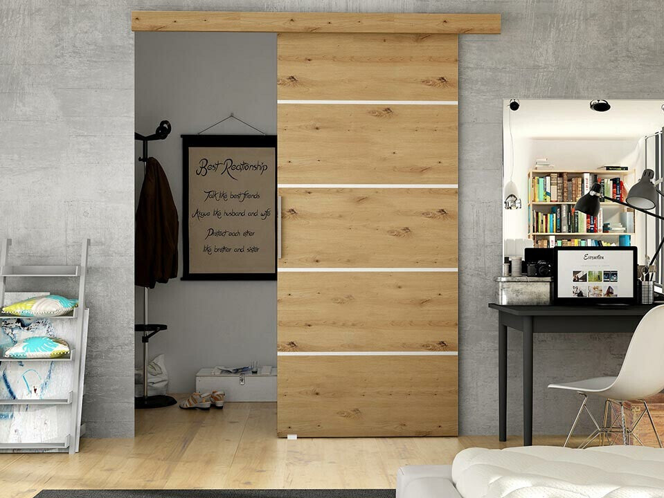 Tolóajtók Drzwi przesuwne RUBI III + samodomykacz, Szín: Artisan tölgy