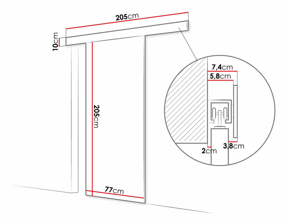 Tolóajtók Drzwi przesuwne RUBI II + samodomykacz, Szín: Fekete