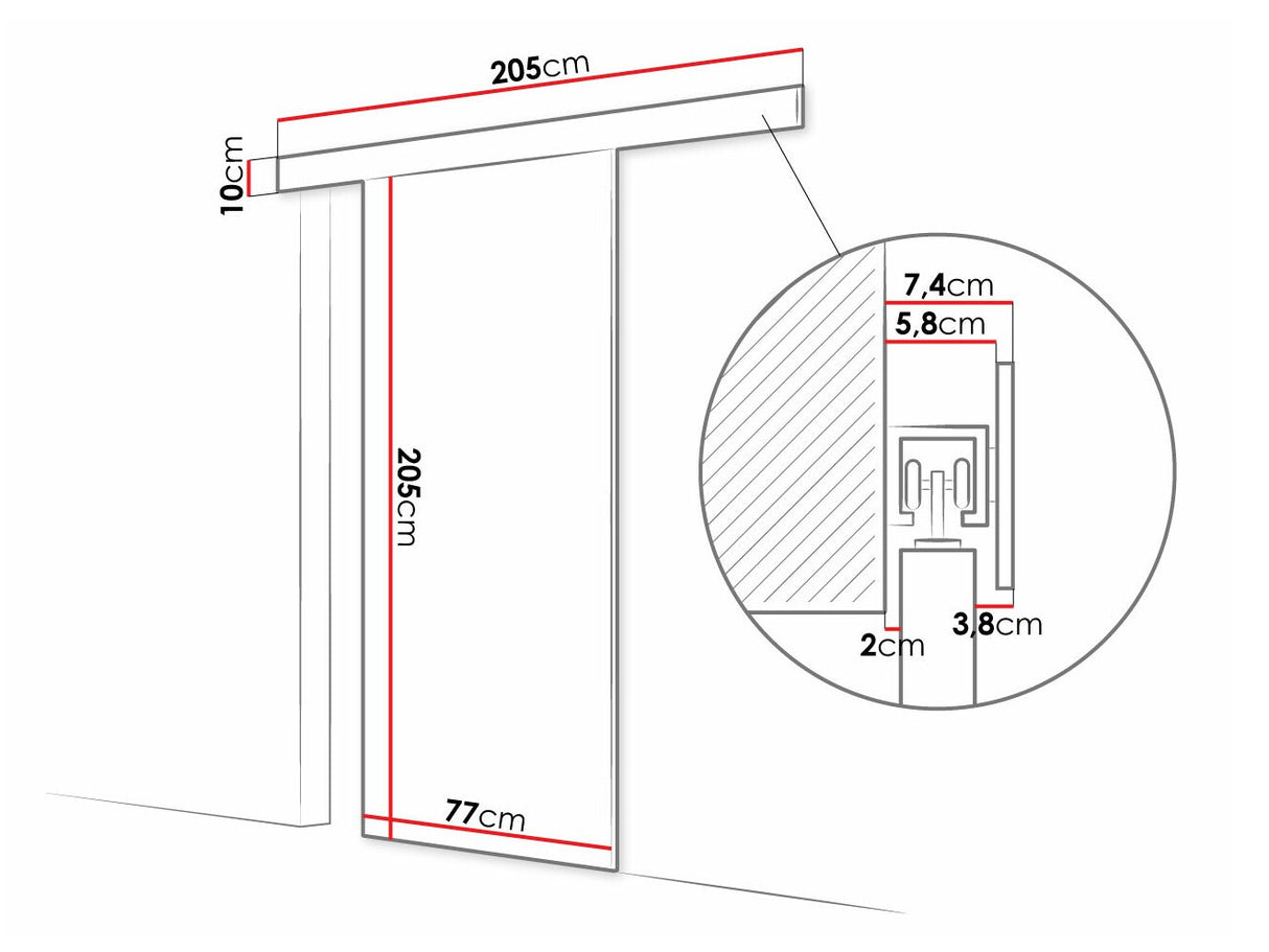 Tolóajtók Drzwi przesuwne RUBI II + samodomykacz, Szín: Artisan tölgy
