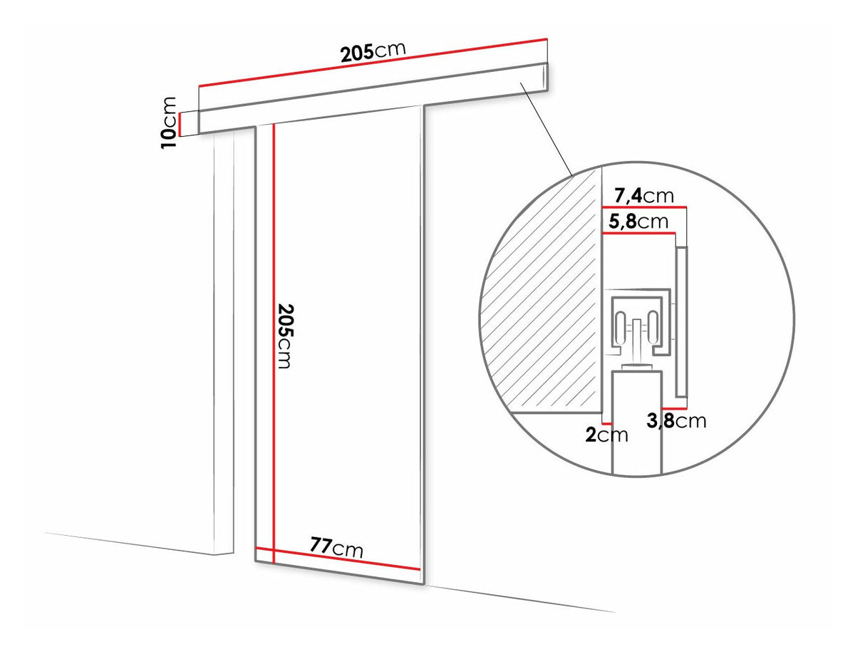 Tolóajtók Drzwi przesuwne RUBI I + samodomykacz, Szín: Sonoma tölgy