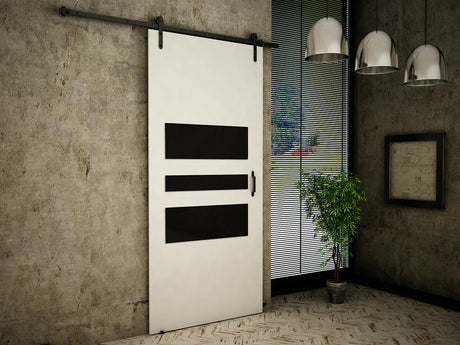 Tolóajtók Drzwi RETRO 1 90 + samodomykacz, Szín: Fehér + Fekete