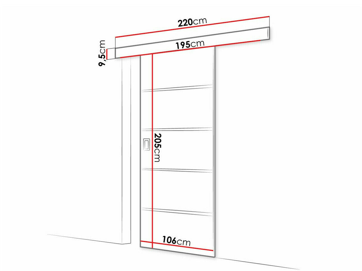 Tolóajtók Drzwi WERDI PLUS 100 + samodomykacz, Szín: Craft tölgy