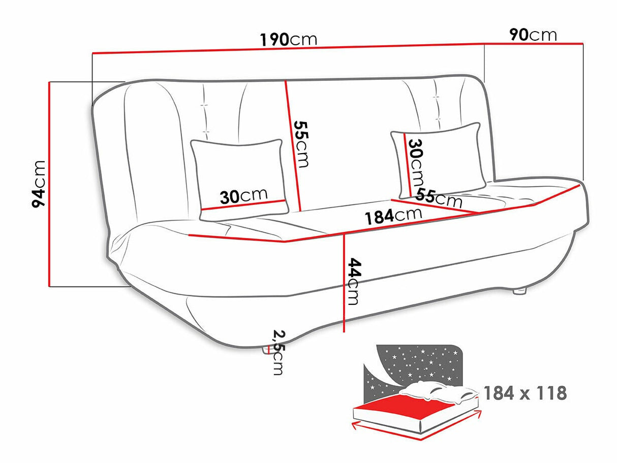 Kanapéágy Pinto (Kreos), Szín: Matana 19 + Matana 17