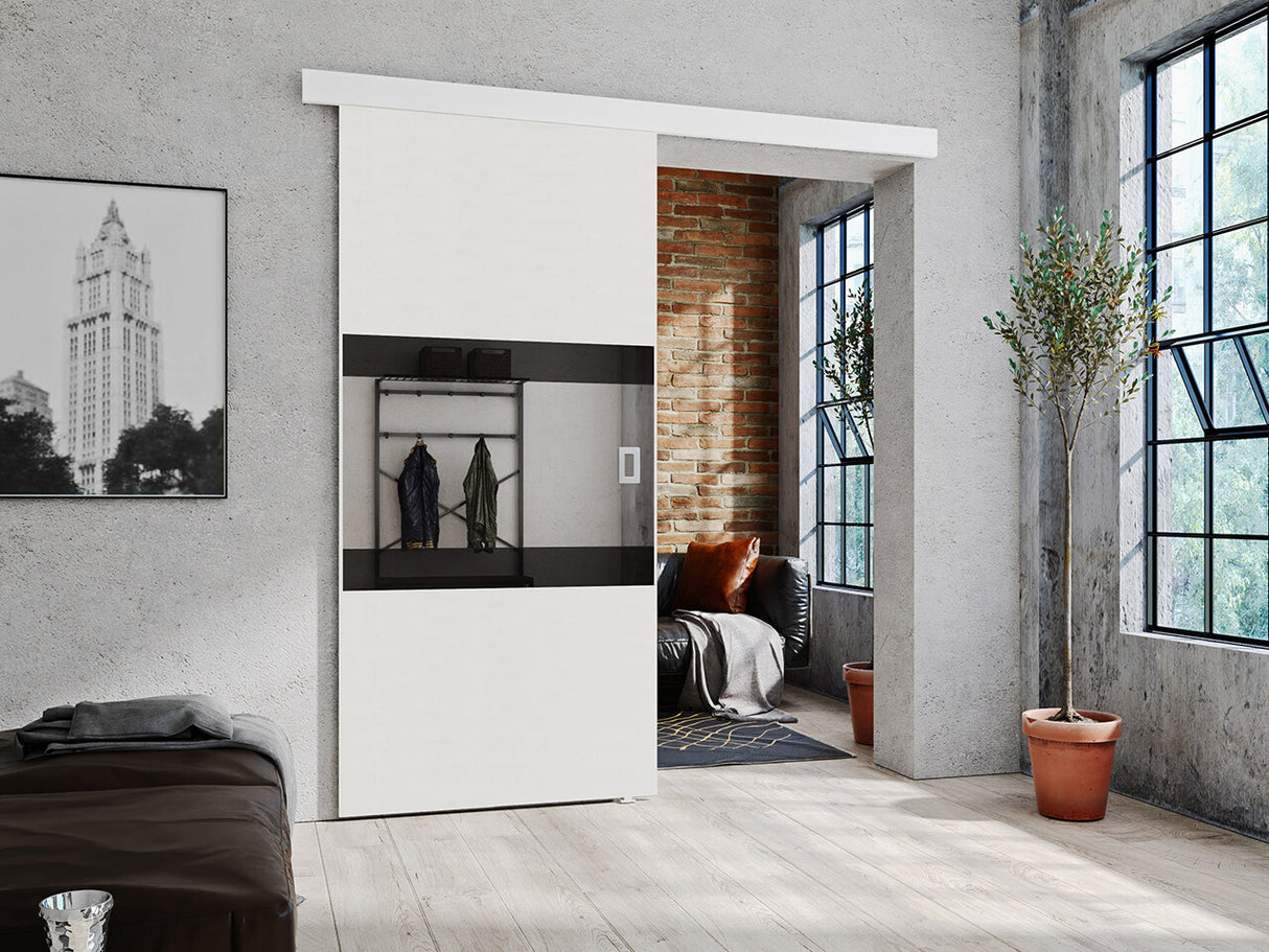 Tolóajtók Drzwi LUMBA 90 + samodomykacz (Arturo), Szín: Fehér + Fekete