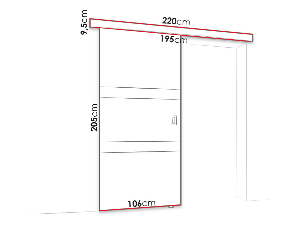 Tolóajtók Drzwi LUMBA 100 + samodomykacz, Szín: Sötét kőris + Fekete