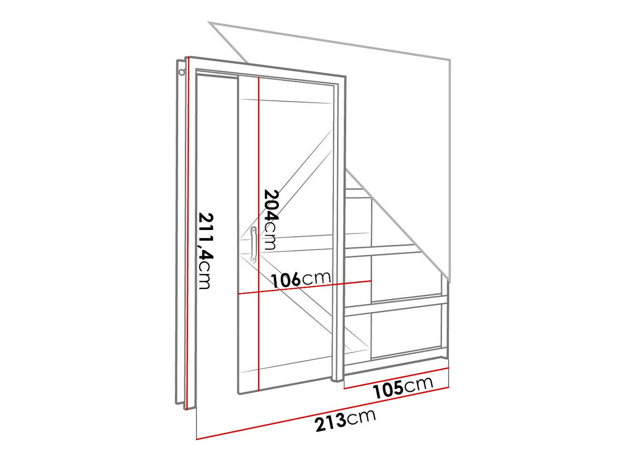 Tolóajtók Drzwi OLD 100 + samodomykacz + oście. Lita sosna 5903211100857