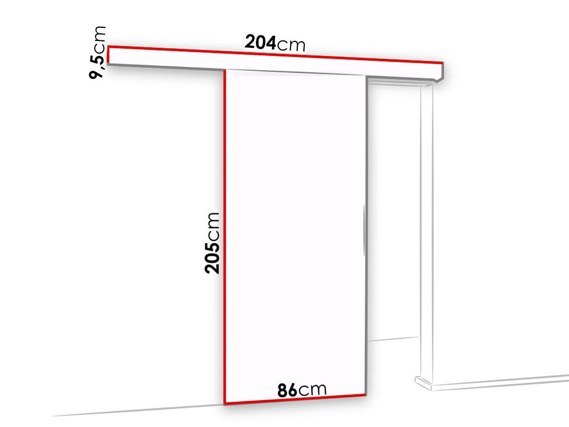 Tolóajtók Drzwi MIRROR 80 + samodomykacz Biały / Lustro