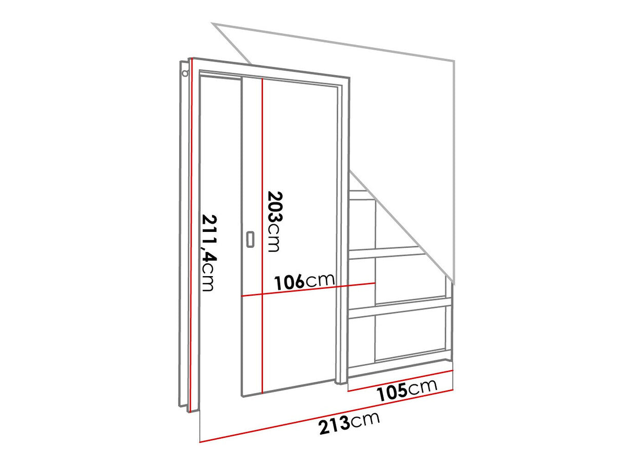 Tolóajtók Drzwi w kasecie EVO 100 (drz+kas+oście) (Monstera), Szín: Sötét kőris
