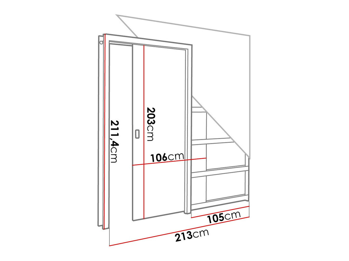 Tolóajtók Drzwi w kasecie EVO 100 (drz+kas+oście) (Monstera), Szín: Antracit